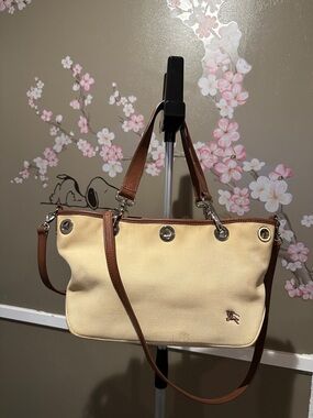 BURBERRY Cream Canvas Tote